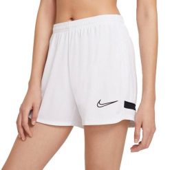 Damskie Spodenki Dri FIT Academy Shorts. Białe szorty sportowe damskie Nike, l, bez wzorów, sportowe, trekkingowe, dri-fit (nike). Za 74.99 zł.