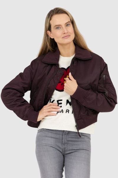 KENZO Bordowa kurtka bomberka damska boke flower, Rozmiar M. Czerwone kurtki damskie Kenzo, m, bez wzorów, bez kaptura. W wyprzedaży za 2,185.99 zł.