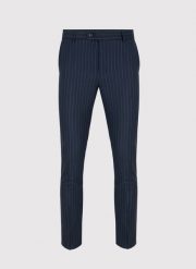 PAKO LORENTE – Spodnie garniturowe w kolorze granatowym w prążek. Eleganckie spodnie męskie Pako Lorente, bez wzorów. Za 599.99 zł.