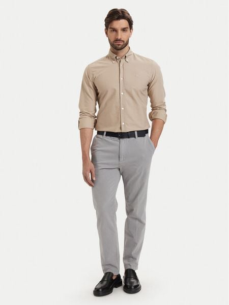 BOSS Koszula H-Roan 50555920 Beżowy Slim Fit. Brązowe koszule męskie Boss, m, bez wzorów, z bawełny, bez kołnierzyka, bez ramiączek. Za 411.99 zł.