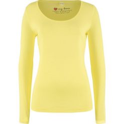 Shirt ze stretchem, długi rękaw bonprix jasna limonka. Bluzki damskie marki bonprix. Za 34.99 zł.