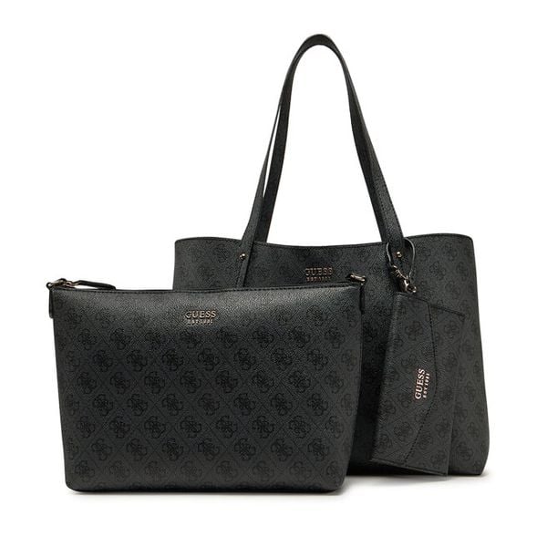 Torebka Guess. Czarne torebki do ręki damskie Guess, z aplikacjami, bez dodatków. Za 459.99 zł.