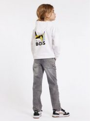 Boss Bluza J51004 S Biały Loose Fit. Białe bluzy dla chłopców Boss, bez wzorów, z bawełny, bez ramiączek, bez kaptura. Za 839.99 zł.