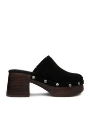 Guess Jeans Klapki EO-JDGJ66-4 Czarny. Czarne klapki damskie Guess Jeans, z aplikacjami, z jeansu, bez obcasa. Za 359.99 zł.