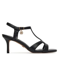 Sandały Nine West. Czarne sandały damskie Nine West, bez wzorów, bez obcasa, na szpilce, bez zapięcia. Za 183.99 zł.