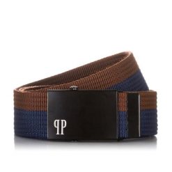 Pasek parciany PAOLO PERUZZI PW-20-95 brązowo-granatowy. Brązowe paski damskie Paolo Peruzzi, bez wzorów, z materiału. Za 15.75 zł.