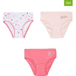 Majtki (3 pary) w kolorze biało-różowym. Białe bielizna dla dziewczynek Absorba & DIM, bez wzorów, z bawełny. W wyprzedaży za 25.95 zł.