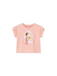 Mayoral T-Shirt 1080 Różowy Regular Fit. Czerwone t-shirty i topy dla dziewczynek Mayoral, bez wzorów, z bawełny, bez ramiączek. Za 69.99 zł.