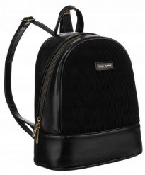Plecak damski David Jones 6877-3 czarny. Czarne plecaki damskie David Jones, bez wzorów, ze skóry, eleganckie. Za 137.99 zł.