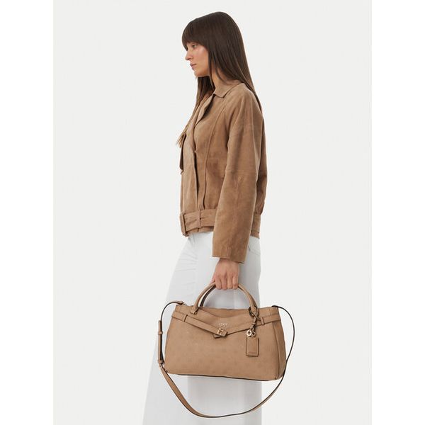 Torebka Guess. Brązowe torebki do ręki damskie Guess, z aplikacjami, klasyczne, bez dodatków. Za 597.99 zł.