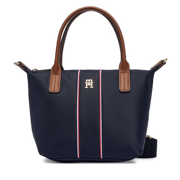 Torebka Tommy Hilfiger. Niebieskie torebki do ręki damskie Tommy Hilfiger, bez wzorów, klasyczne, bez dodatków. Za 265.99 zł.