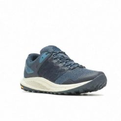 Buty do biegania męskie Merrell Nova 3 Gtx. Niebieskie buty sportowe męskie Merrell, z materiału, bez zapięcia, do biegania. Za 847.00 zł.