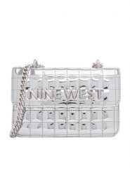 Nine West Torebka EO-Glamercy-Grace-LX10060 Srebrny. Szare torebki do ręki damskie Nine West, bez wzorów, z materiału, wizytowe, bez dodatków. Za 209.99 zł.