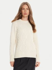 Barbour Sweter Burne Crew LKN1572WH51 Écru Regular Fit. Swetry damskie Barbour, bez wzorów, z bawełny, bez kołnierzyka, bez ramiączek, bez kaptura. Za 469.99 zł.
