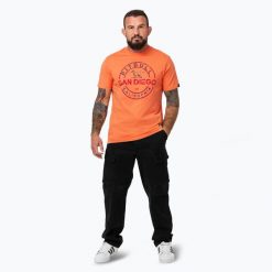 Koszulka męska Pitbull San Diego Ins. fluo. Brązowe koszulki sportowe męskie PITBULL, l, bez wzorów, z tkaniny, bez kołnierzyka, bez ramiączek, na fitness i siłownię. Za 69.99 zł.
