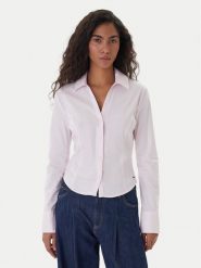 Tommy Jeans Koszula Baby DW0DW22604 Różowy Slim Fit. Czerwone bluzki damskie Tommy Jeans, xl, bez wzorów, z bawełny, bez kołnierzyka, bez ramiączek. Za 329.99 zł.