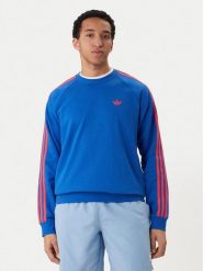 Adidas Bluza 3-Stripes KE2426 Niebieski Regular Fit. Niebieskie bluzy męskie Adidas, m, bez wzorów, z bawełny, bez kaptura. Za 279.99 zł.