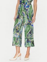 Simona Corsellini Spodnie materiałowe P25CPPA02501 Zielony Relaxed Fit. Zielone spodnie materiałowe damskie SIMONA CORSELLINI, bez wzorów, z materiału. Za 429.99 zł.