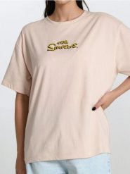 Koszulka The Simpsons - kremowy. Białe t-shirty damskie Sinsay, l, bez wzorów, bez kołnierzyka. W wyprzedaży za 24.99 zł.