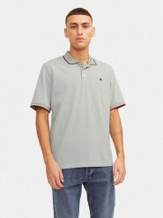 Jack & Jones Polo Bluwin 12169064 Szary Regular Fit. Szare koszulki polo męskie Jack & Jones, m, bez wzorów, z syntetyku, bez ramiączek. Za 129.99 zł.