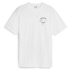 Koszulka sportowa męska Puma Downtown Graphic Tee. Białe koszulki sportowe męskie Puma, l, bez wzorów, z materiału, bez kołnierzyka, bez ramiączek, na fitness i siłownię. Za 194.00 zł.