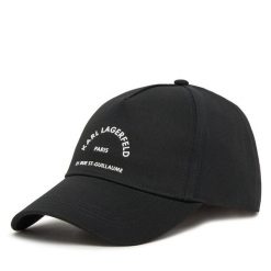 Czapka z daszkiem KARL LAGERFELD. Czarne czapki i kapelusze damskie KARL LAGERFELD, bez wzorów. Za 199.99 zł.