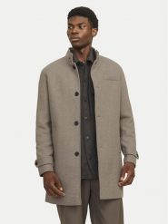 Jack & Jones Płaszcz wełniany Melton 12258672 Beżowy Regular Fit. Brązowe płaszcze męskie Jack & Jones, na zimę, m, bez wzorów, z syntetyku, bez kaptura. Za 749.99 zł.
