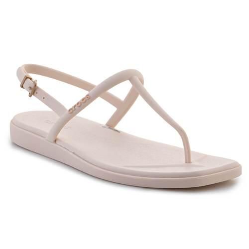 Buty do chodzenia damskie Crocs Miami Thong. Brązowe sandały damskie Crocs, bez wzorów, z materiału, bez obcasa, bez zapięcia. Za 266.00 zł.