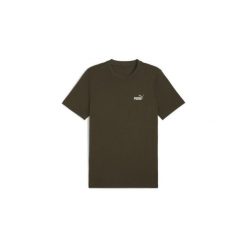 Koszulka z małym logo Puma N° 1 Essentials. Zielone buty sportowe męskie Puma, bez wzorów, bez kołnierzyka, bez ramiączek, na fitness i siłownię. Za 72.00 zł.