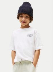 Tommy Hilfiger T-Shirt Varsity Graphic KB0KB09720 Biały Regular Fit. Białe t-shirty dla chłopców Tommy Hilfiger, bez wzorów, z bawełny, bez ramiączek. Za 129.99 zł.