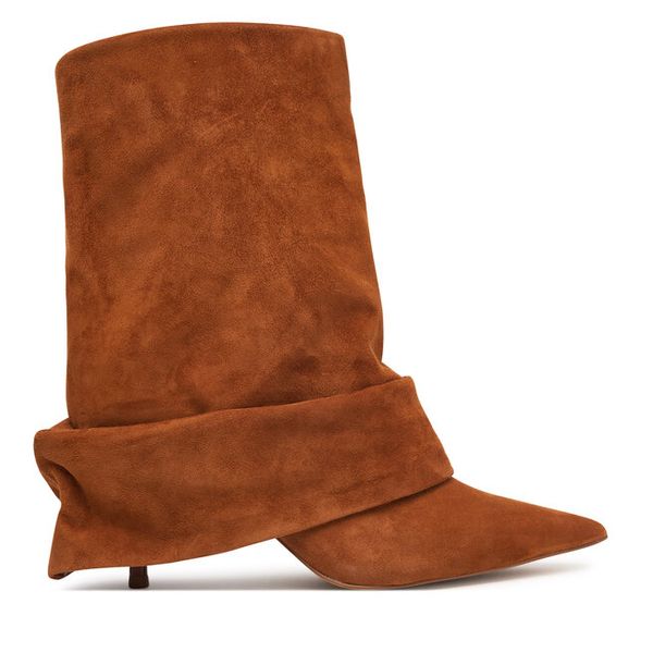 Botki Aldo. Brązowe botki damskie Aldo, bez obcasa, na szpilce, bez zapięcia. Za 729.99 zł.