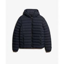 Kurtka puchowa Superdry. Brązowe kurtki męskie Superdry., na jesień, l, z aplikacjami, z materiału, eleganckie, z kapturem. Za 552.90 zł.