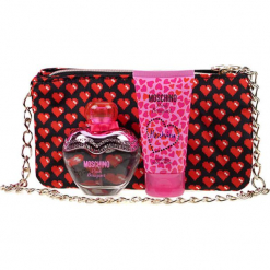 3-częściowy zestaw "Pink Bouquet" - EDT, balsam, torebka. Różowe torebki do ręki damskie Zestawy prezentowe, z aplikacjami. Za 139.95 zł.