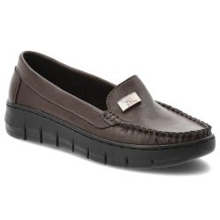 Czekoladowe Półbuty Armodo Skórzane Buty Damskie. Brązowe półbuty damskie Armodo, bez wzorów, ze skóry, biznesowe, bez obcasa, bez zapięcia. Za 305.99 zł.