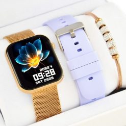 Zestaw damski SMARTWATCH RUBICON F49 rg 2 paski + bransoletka. Paski damskie Rubicon, bez wzorów. Za 452.95 zł.