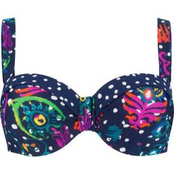 Biustonosz bikini na fiszbinach bonprix niebieski z nadrukiem. Niebieskie bikini damskie bonprix, z nadrukiem. Za 74.99 zł.