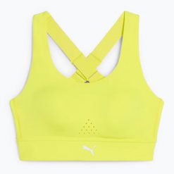 Biustonosz treningowy PUMA PWRbreathe Run. Żółte biustonosze Puma, bez wzorów, z elastanu. Za 263.95 zł.