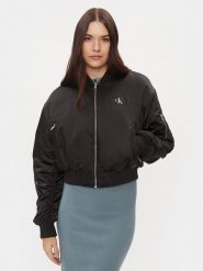 Calvin Klein Jeans Kurtka bomber J20J222591 Czarny Regular Fit. Czarne kurtki damskie Calvin Klein Jeans, xl, bez wzorów, z jeansu, bez kaptura. Za 659.99 zł.
