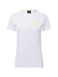 BOSS Orange Koszulka - C_Elogo_21 Kobiety Bawełna biały|żółty, L. Białe t-shirty damskie Boss Orange, l, bez wzorów, z bawełny, bez kołnierzyka. Za 179.95 zł.