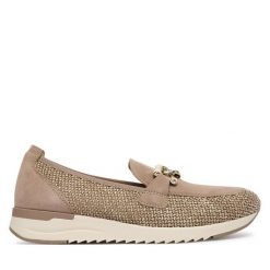 Półbuty Caprice. Brązowe półbuty damskie Caprice, bez wzorów, bez obcasa, na płaskiej podeszwie, bez zapięcia. Za 439.99 zł.