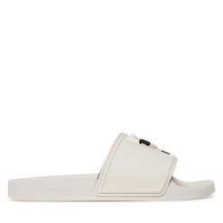 Klapki KARL LAGERFELD. Białe klapki damskie KARL LAGERFELD, bez wzorów, bez obcasa. Za 259.99 zł.