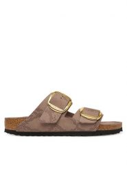 Birkenstock Klapki Arizona Big Buckle 1032891 Beżowy. Brązowe klapki damskie Birkenstock, bez wzorów, ze skóry, bez obcasa. Za 458.99 zł.