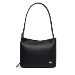 Torebka Tommy Jeans. Czarne torebki do ręki damskie Tommy Jeans, bez wzorów, z jeansu, klasyczne, bez dodatków. Za 439.99 zł.