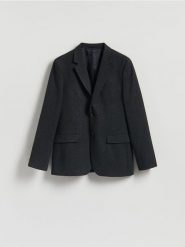 Marynarka regular fit z wiskozą - ciemnoszary. Szare marynarki męskie Reserved, bez wzorów, z tkaniny. Za 379.99 zł.