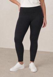 Czarne Gładkie Legginsy z Wysokim Stanem i Panelem Podkreślającym Talię Noseno. Czarne legginsy damskie Born2be, plus size, bez wzorów, z jeansu, z podwyższonym stanem, na fitness i siłownię. Za 79.99 zł.