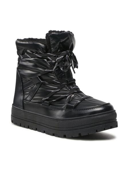 Jenny Fairy Trzewiki NS10103 Czarny. Czarne botki damskie Jenny Fairy, z materiału, bez obcasa, na płaskiej podeszwie, bez zapięcia. Za 159.99 zł.