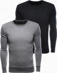 Ombre Zestaw bluz bawełnianych bez kaptura - mix 2-pak V2 Z34 XL. Bluzy męskie Ombre, m, bez wzorów, z bawełny, bez kaptura. Za 129.99 zł.