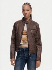 Desigual Kurtka skórzana 25SWEW46 Brązowy Regular Fit. Brązowe kurtki damskie Desigual, xs, bez wzorów, z syntetyku, bez kaptura. Za 299.99 zł.