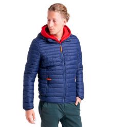 Odzież sportowa z nylon z kaptur na co dzień. Niebieskia kurtki sportowe męskie LEONE 1947 APPAREL, bez wzorów, z nylonu, na fitness i siłownię. W wyprzedaży za 273.65 zł.