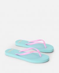 Japonki damskie Rip Curl Bondi Bloom. Niebieskie klapki damskie Rip Curl, bez wzorów, z materiału, sportowe, bez obcasa. Za 69.99 zł.